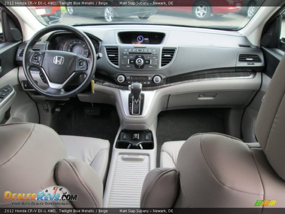 2012 Honda CR-V EX-L 4WD Twilight Blue Metallic / Beige Photo #25