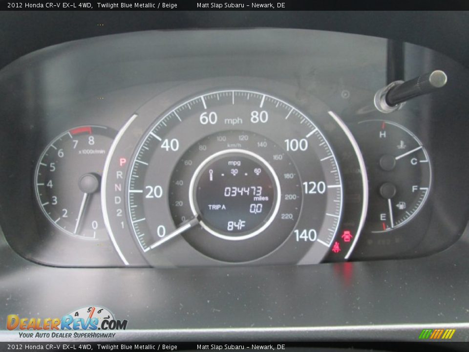 2012 Honda CR-V EX-L 4WD Twilight Blue Metallic / Beige Photo #27