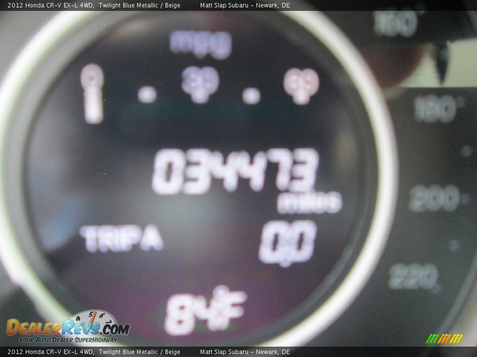 2012 Honda CR-V EX-L 4WD Twilight Blue Metallic / Beige Photo #28
