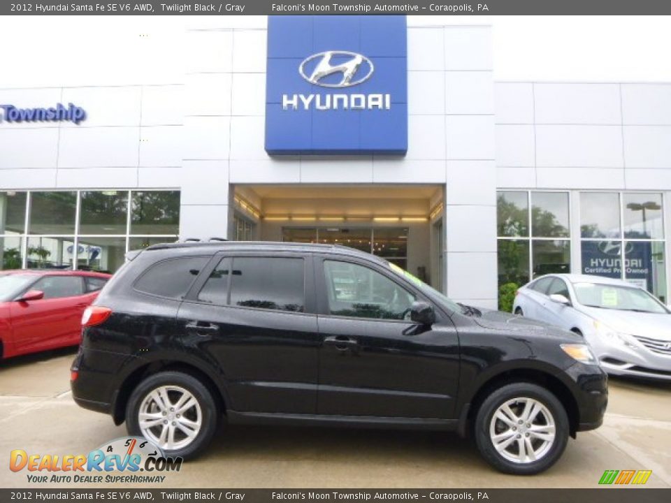 2012 Hyundai Santa Fe SE V6 AWD Twilight Black / Gray Photo #1