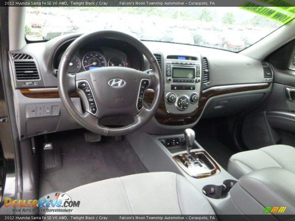 2012 Hyundai Santa Fe SE V6 AWD Twilight Black / Gray Photo #17
