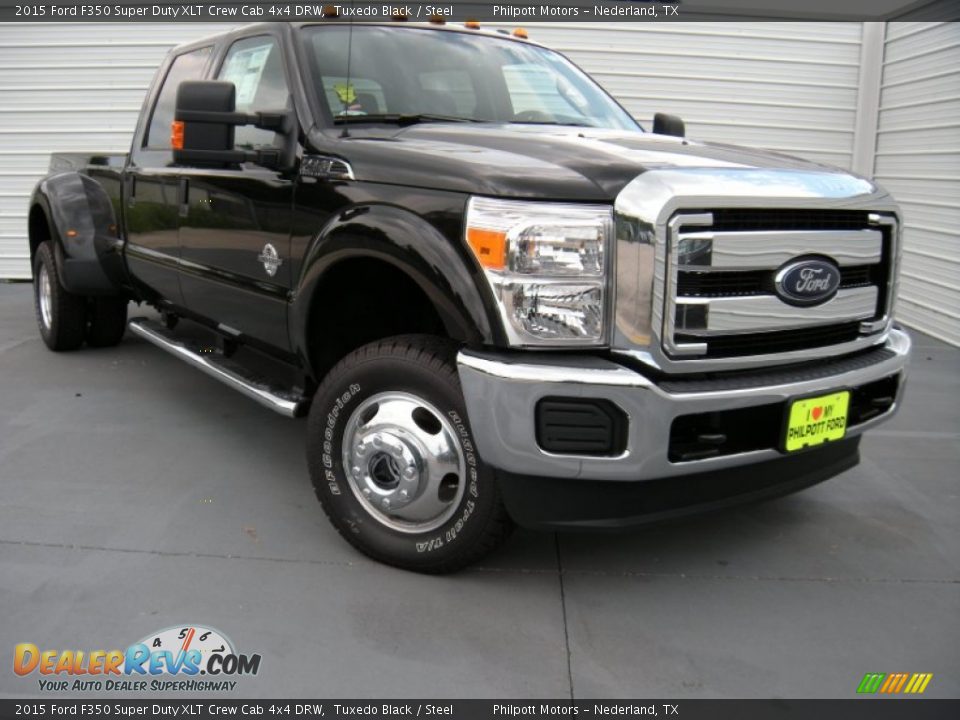 2015 Ford F350 Super Duty XLT Crew Cab 4x4 DRW Tuxedo Black / Steel Photo #1
