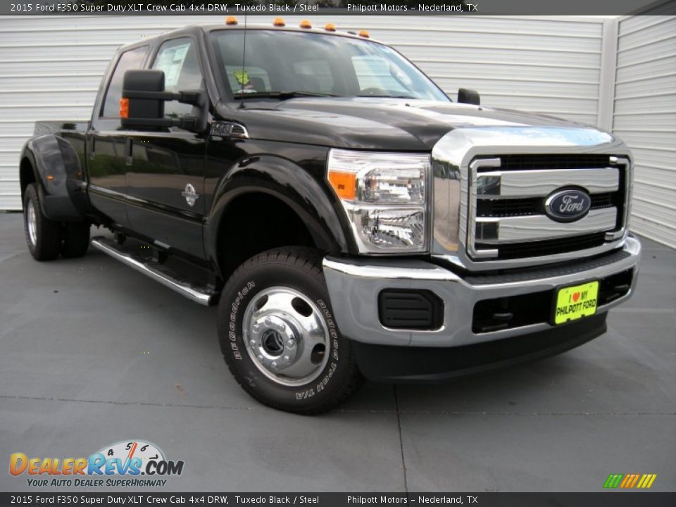 2015 Ford F350 Super Duty XLT Crew Cab 4x4 DRW Tuxedo Black / Steel Photo #2