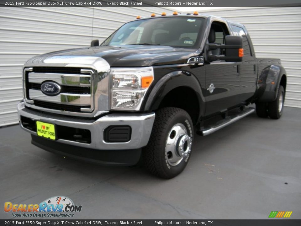2015 Ford F350 Super Duty XLT Crew Cab 4x4 DRW Tuxedo Black / Steel Photo #7