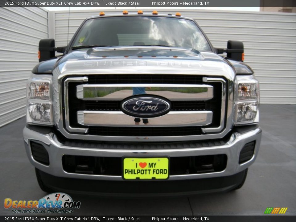 2015 Ford F350 Super Duty XLT Crew Cab 4x4 DRW Tuxedo Black / Steel Photo #8