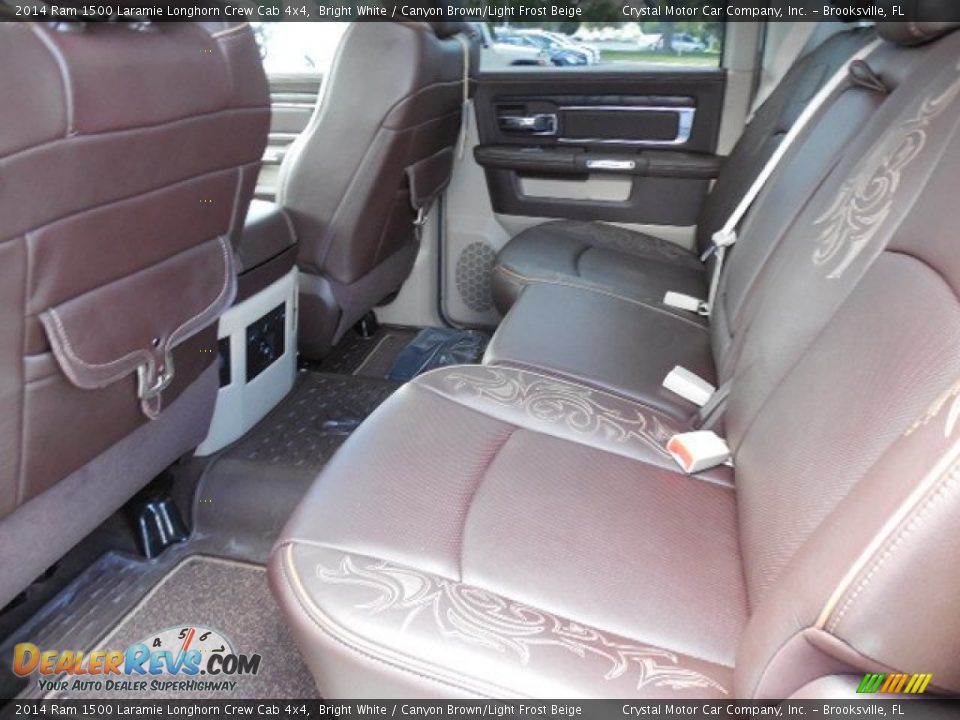2014 Ram 1500 Laramie Longhorn Crew Cab 4x4 Bright White / Canyon Brown/Light Frost Beige Photo #5