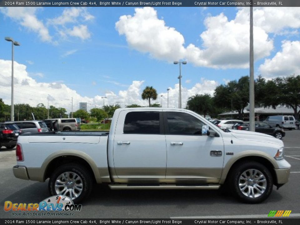 2014 Ram 1500 Laramie Longhorn Crew Cab 4x4 Bright White / Canyon Brown/Light Frost Beige Photo #9