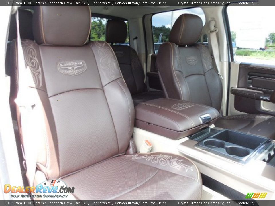 2014 Ram 1500 Laramie Longhorn Crew Cab 4x4 Bright White / Canyon Brown/Light Frost Beige Photo #12