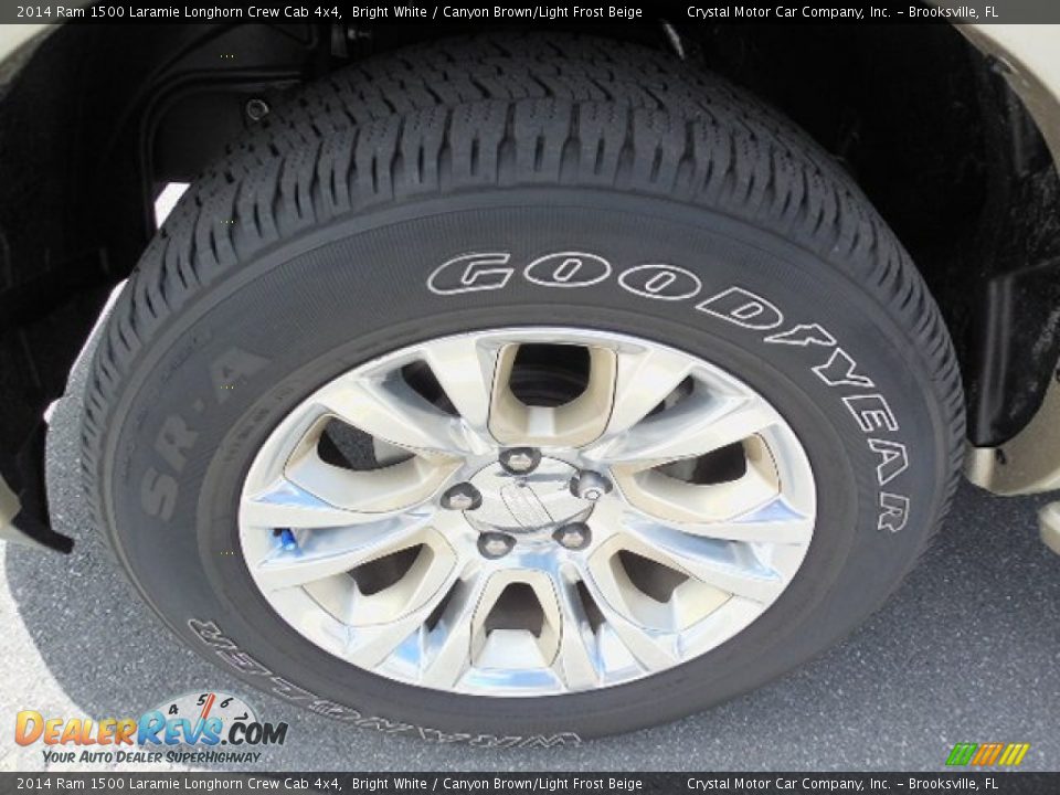 2014 Ram 1500 Laramie Longhorn Crew Cab 4x4 Bright White / Canyon Brown/Light Frost Beige Photo #14