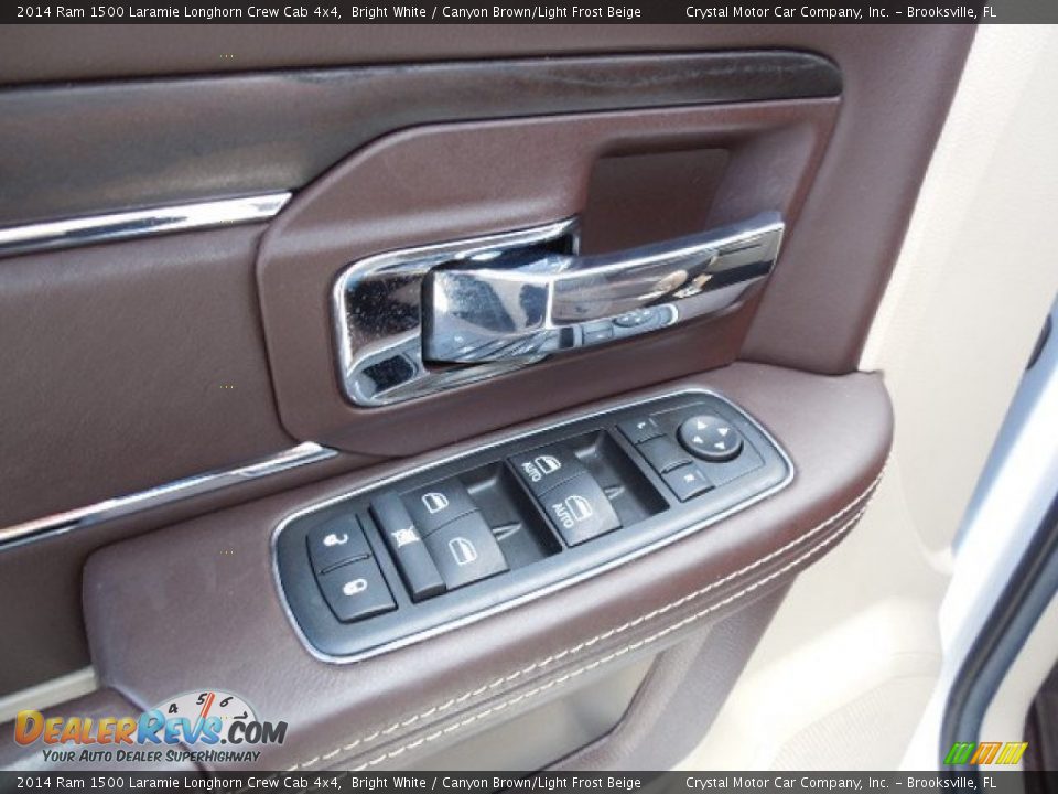 2014 Ram 1500 Laramie Longhorn Crew Cab 4x4 Bright White / Canyon Brown/Light Frost Beige Photo #17