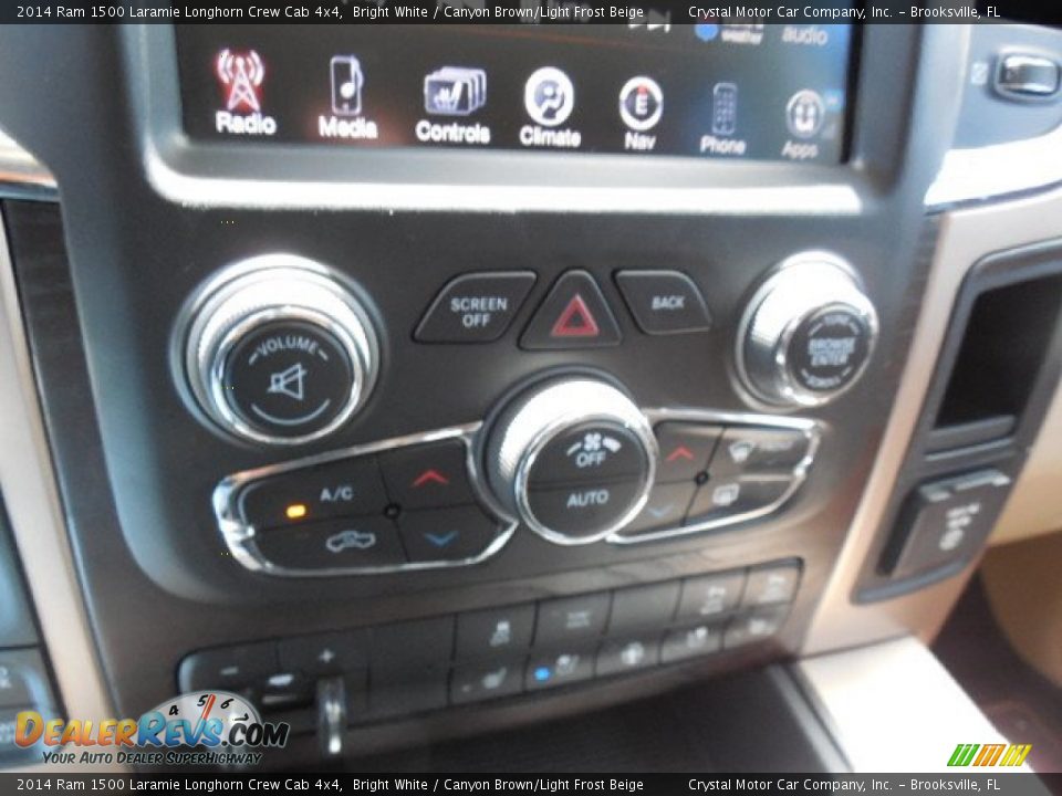 2014 Ram 1500 Laramie Longhorn Crew Cab 4x4 Bright White / Canyon Brown/Light Frost Beige Photo #20