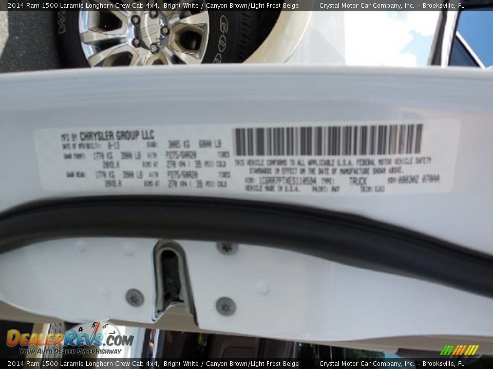 2014 Ram 1500 Laramie Longhorn Crew Cab 4x4 Bright White / Canyon Brown/Light Frost Beige Photo #24