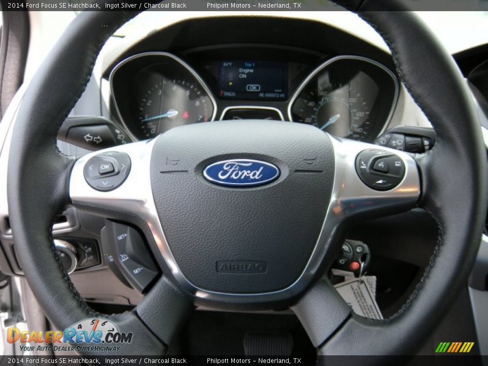 2014 Ford Focus SE Hatchback Ingot Silver / Charcoal Black Photo #29
