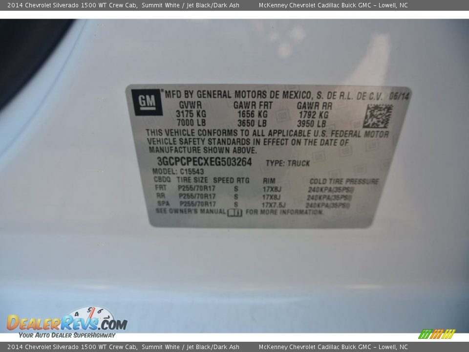 2014 Chevrolet Silverado 1500 WT Crew Cab Summit White / Jet Black/Dark Ash Photo #7