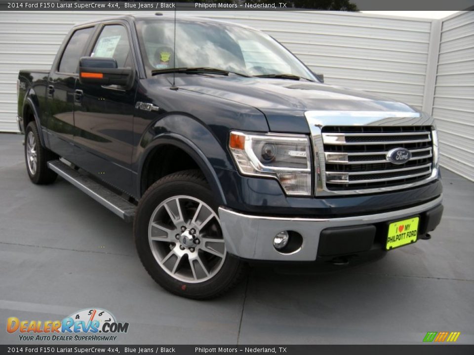 2014 Ford F150 Lariat SuperCrew 4x4 Blue Jeans / Black Photo #1