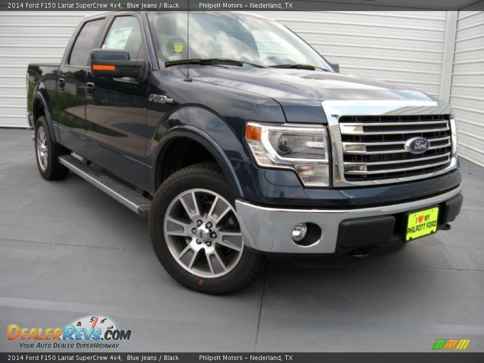 2014 Ford F150 Lariat SuperCrew 4x4 Blue Jeans / Black Photo #2