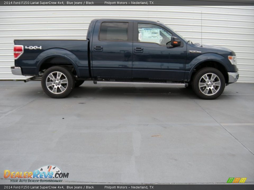 2014 Ford F150 Lariat SuperCrew 4x4 Blue Jeans / Black Photo #3