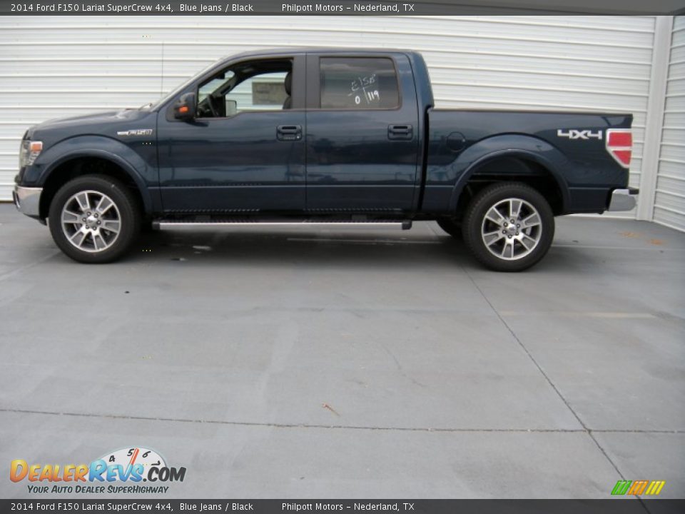 2014 Ford F150 Lariat SuperCrew 4x4 Blue Jeans / Black Photo #6
