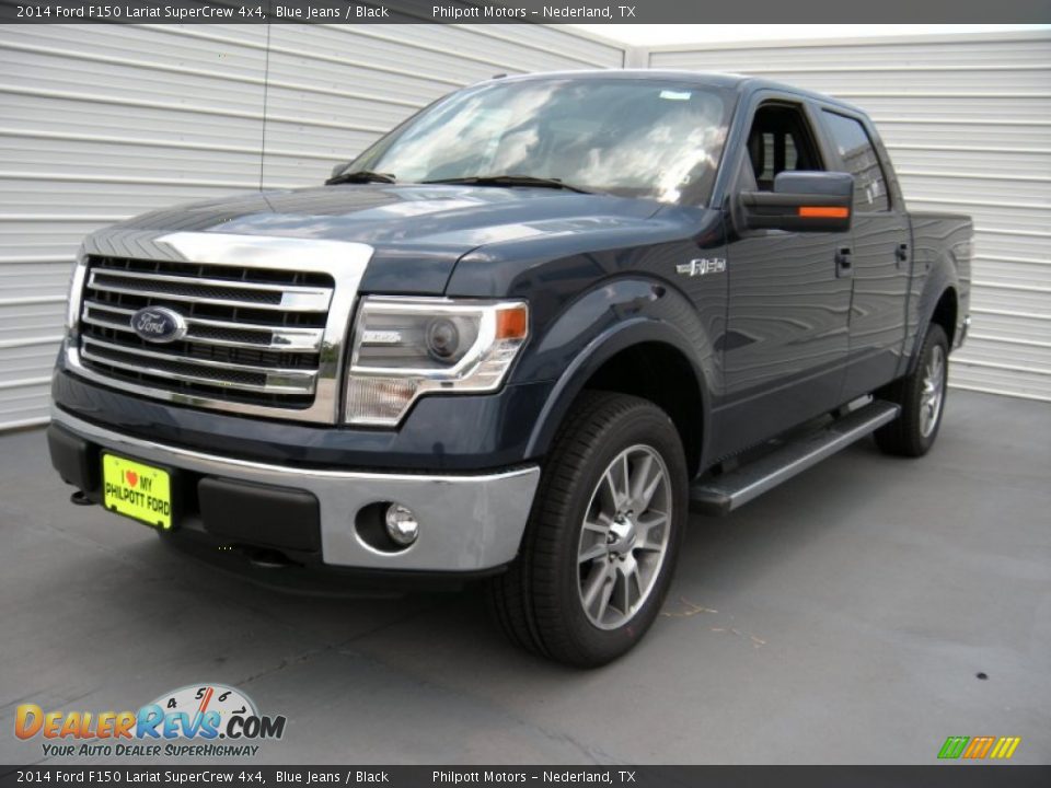 2014 Ford F150 Lariat SuperCrew 4x4 Blue Jeans / Black Photo #7