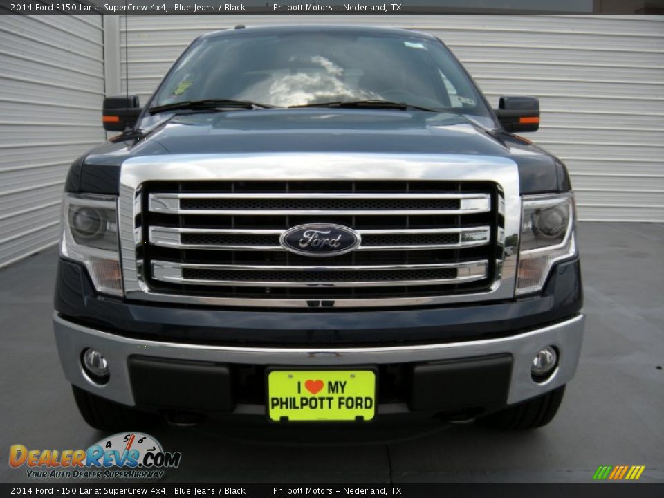 2014 Ford F150 Lariat SuperCrew 4x4 Blue Jeans / Black Photo #8