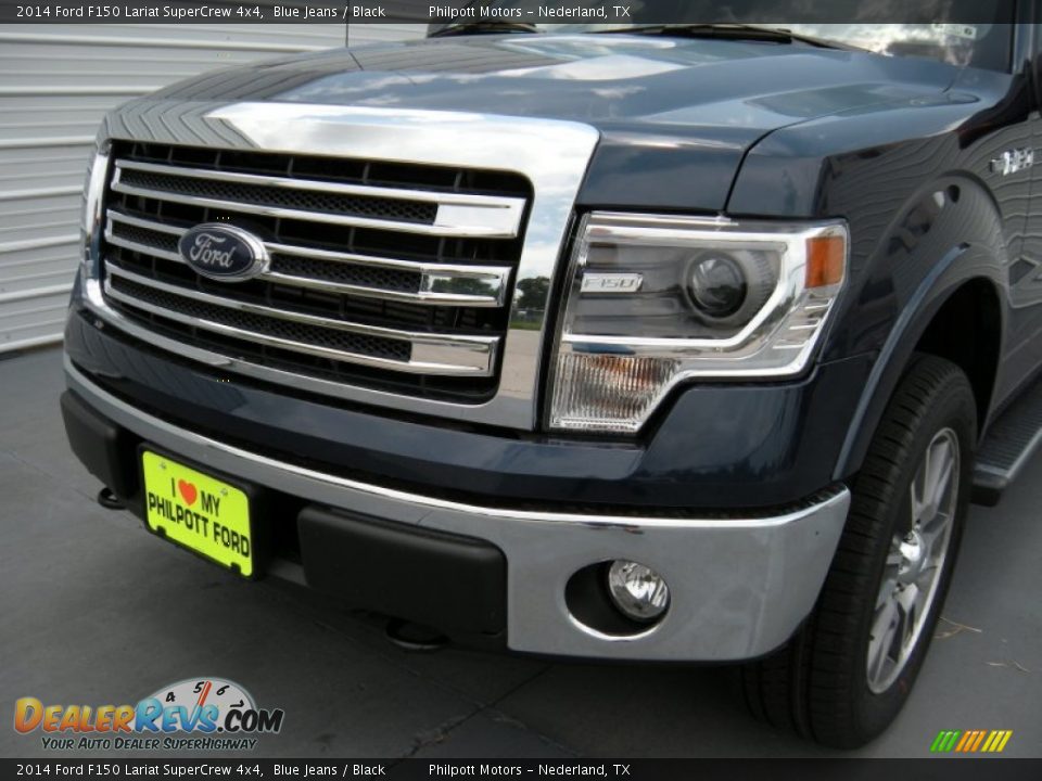 2014 Ford F150 Lariat SuperCrew 4x4 Blue Jeans / Black Photo #10