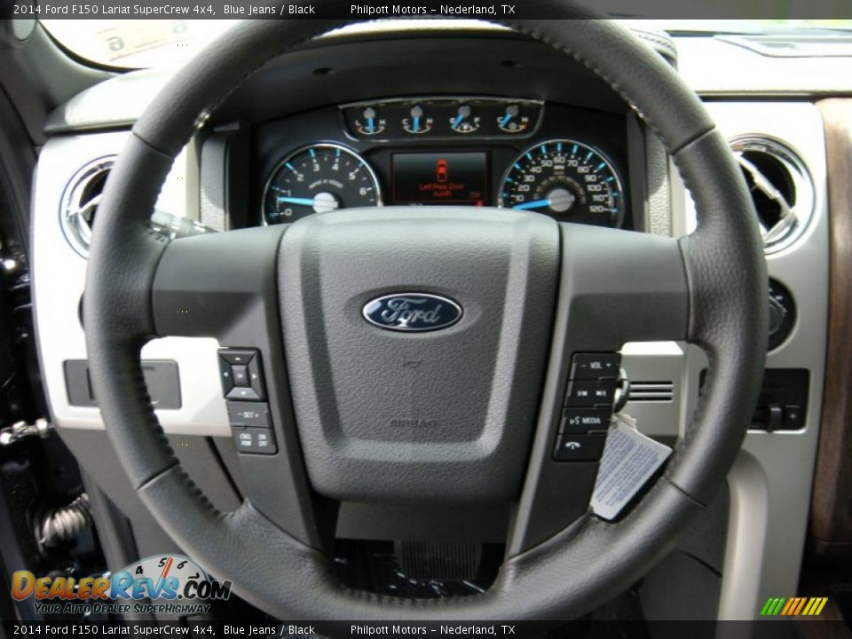 2014 Ford F150 Lariat SuperCrew 4x4 Blue Jeans / Black Photo #36
