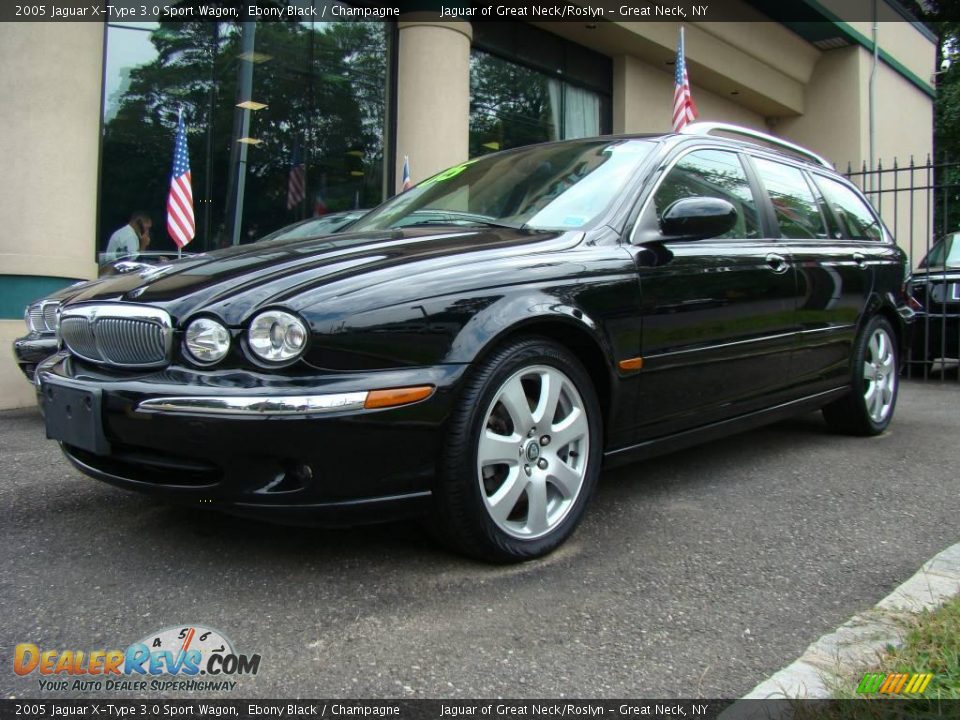 2005 Jaguar XType 3.0 Sport Wagon Ebony Black / Champagne Photo 1
