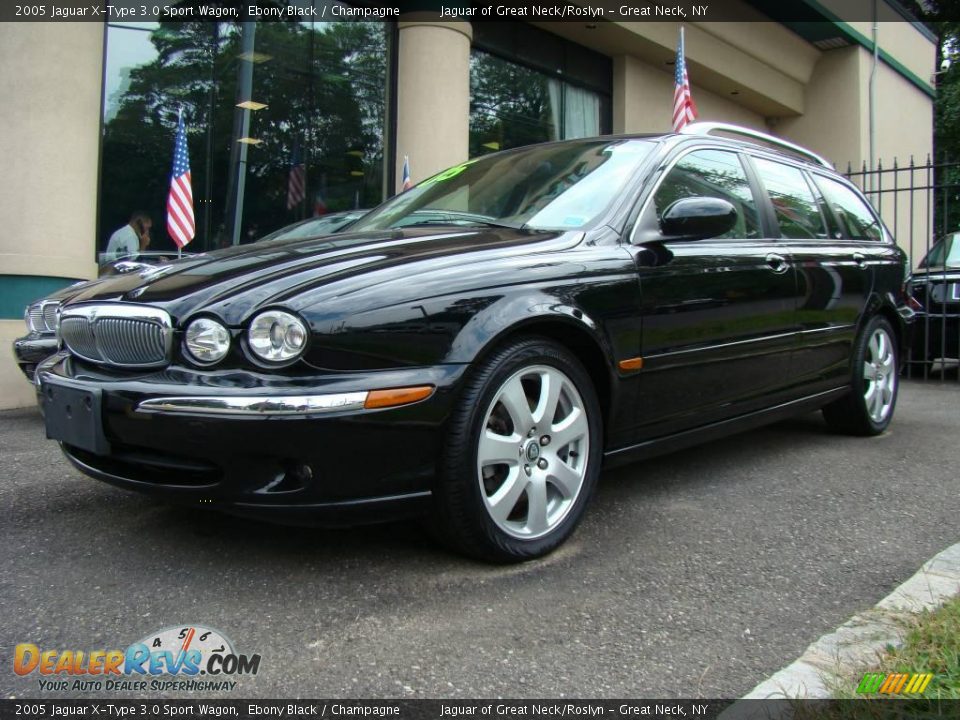 2005 Jaguar X-Type 3.0 Sport Wagon Ebony Black / Champagne Photo #1
