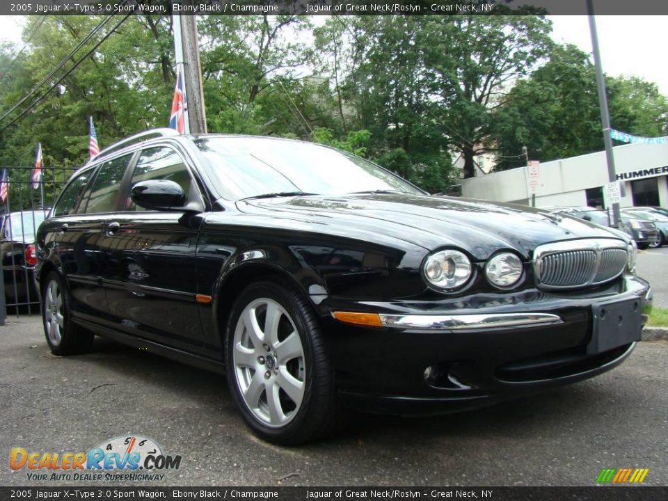 2005 Jaguar X-Type 3.0 Sport Wagon Ebony Black / Champagne Photo #3
