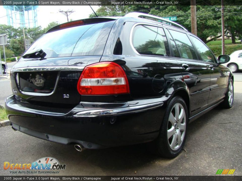 2005 Jaguar X-Type 3.0 Sport Wagon Ebony Black / Champagne Photo #6