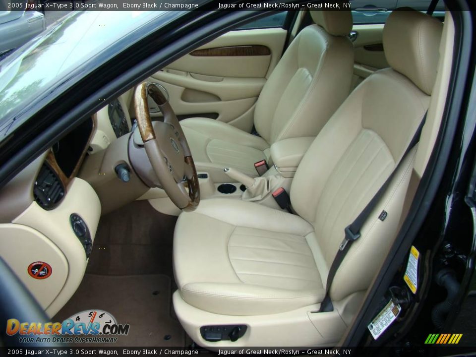 2005 Jaguar X-Type 3.0 Sport Wagon Ebony Black / Champagne Photo #10