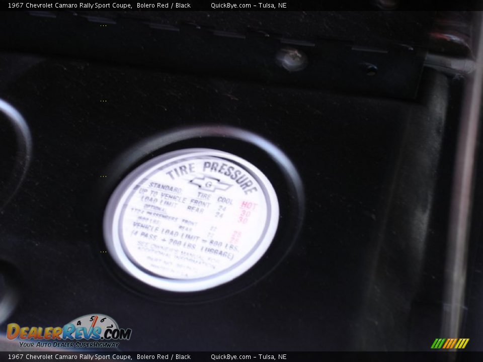 1967 Chevrolet Camaro Rally Sport Coupe Bolero Red / Black Photo #11