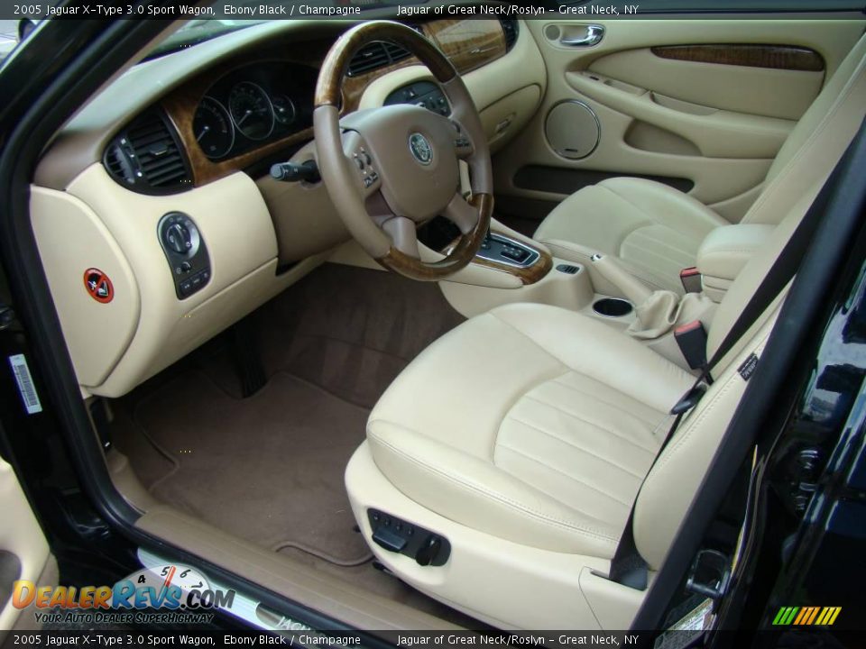 2005 Jaguar X-Type 3.0 Sport Wagon Ebony Black / Champagne Photo #12