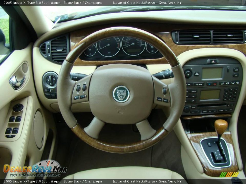 2005 Jaguar X-Type 3.0 Sport Wagon Ebony Black / Champagne Photo #13