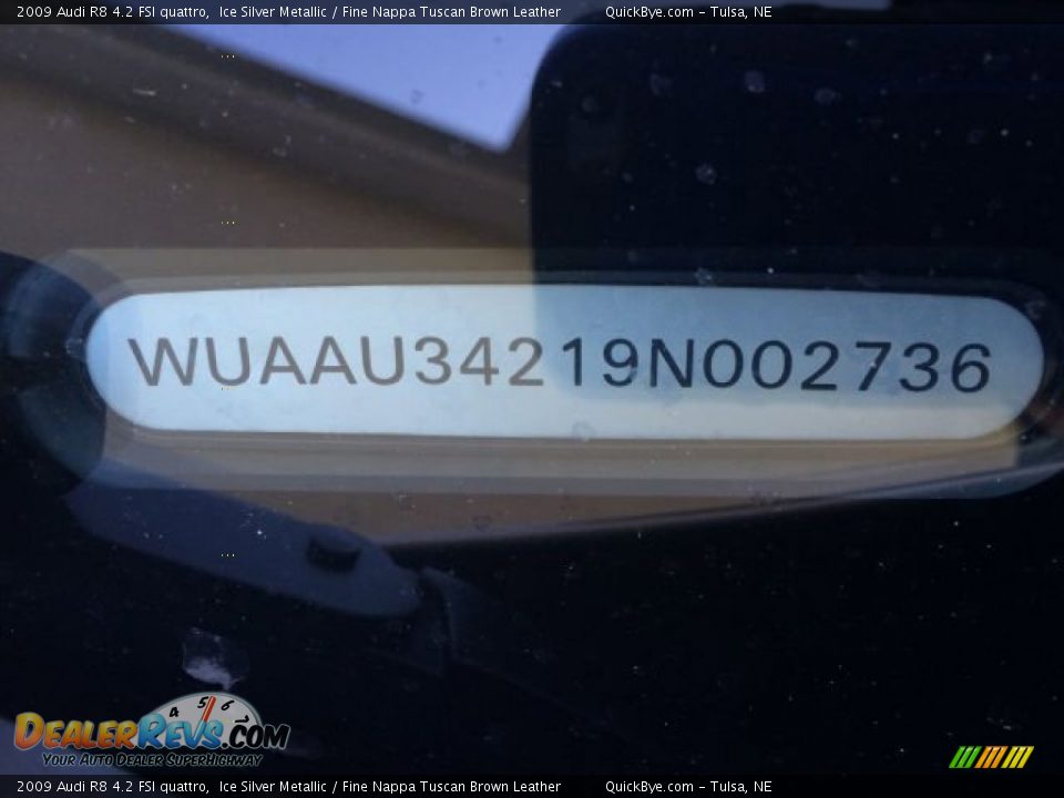 2009 Audi R8 4.2 FSI quattro Ice Silver Metallic / Fine Nappa Tuscan Brown Leather Photo #15