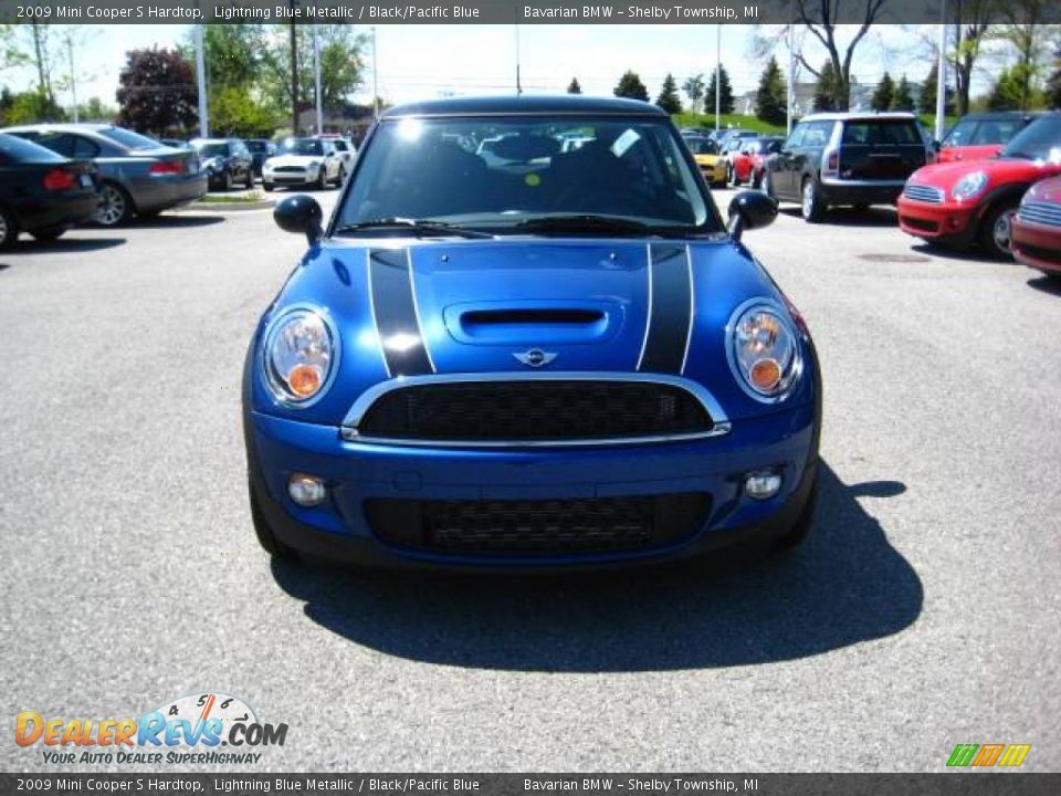 2009 Mini Cooper S Hardtop Lightning Blue Metallic / Black/Pacific Blue Photo #8