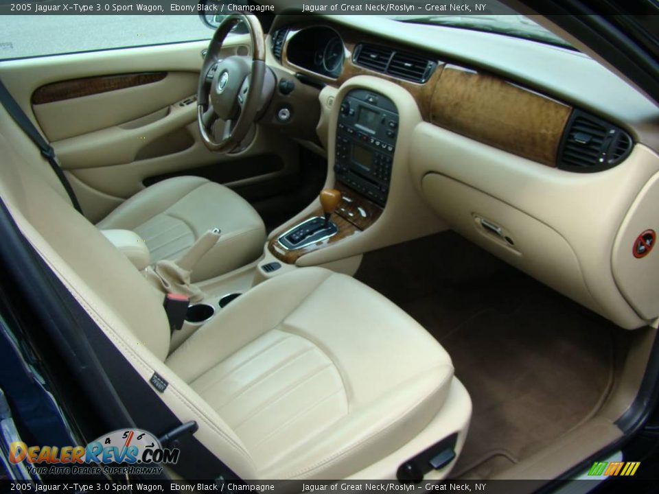 2005 Jaguar X-Type 3.0 Sport Wagon Ebony Black / Champagne Photo #18