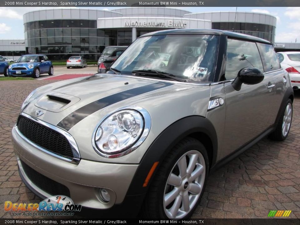 2008 Mini Cooper S Hardtop Sparkling Silver Metallic / Grey/Black Photo #1