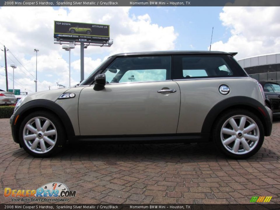 2008 Mini Cooper S Hardtop Sparkling Silver Metallic / Grey/Black Photo #2