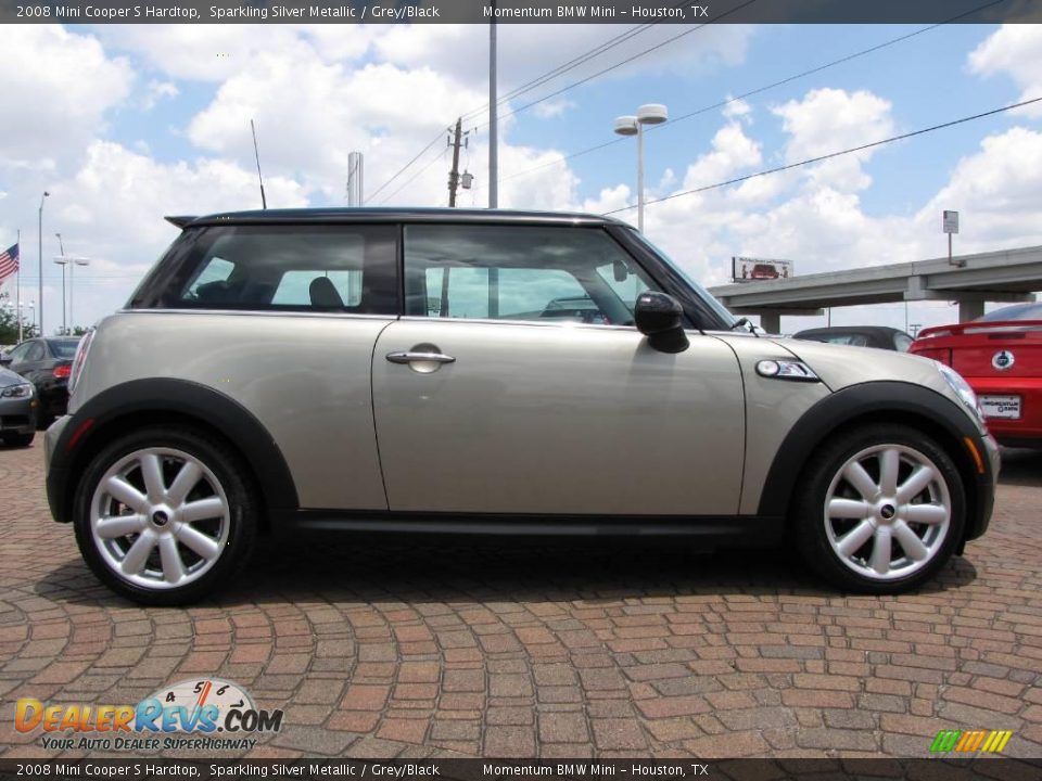 2008 Mini Cooper S Hardtop Sparkling Silver Metallic / Grey/Black Photo #6