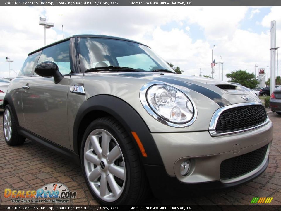 2008 Mini Cooper S Hardtop Sparkling Silver Metallic / Grey/Black Photo #7