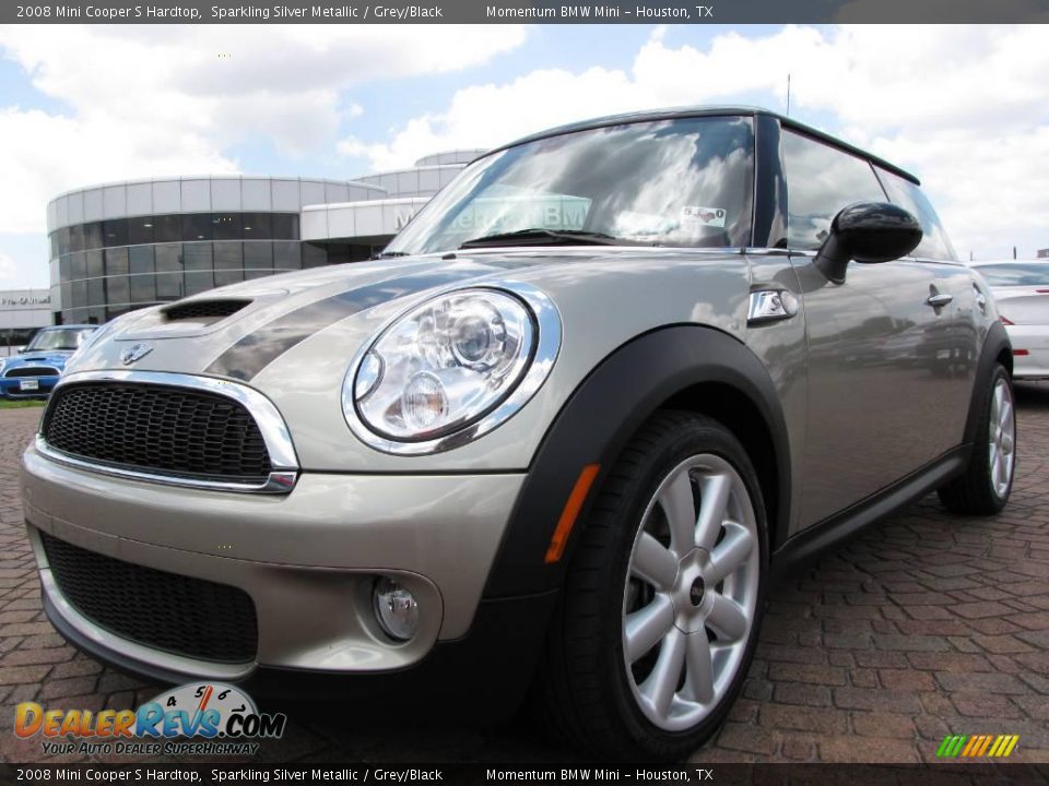 2008 Mini Cooper S Hardtop Sparkling Silver Metallic / Grey/Black Photo #9