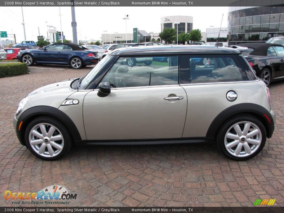 2008 Mini Cooper S Hardtop Sparkling Silver Metallic / Grey/Black Photo #10