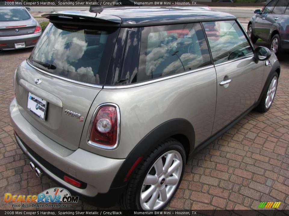 2008 Mini Cooper S Hardtop Sparkling Silver Metallic / Grey/Black Photo #13