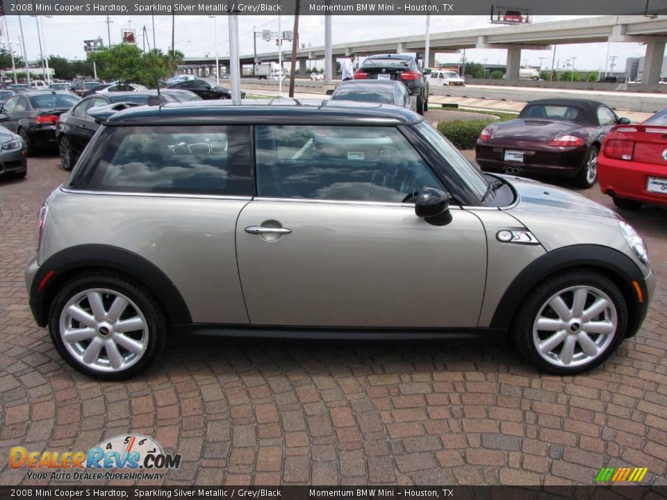 2008 Mini Cooper S Hardtop Sparkling Silver Metallic / Grey/Black Photo #14