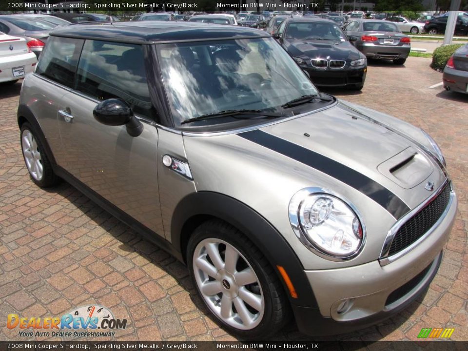 2008 Mini Cooper S Hardtop Sparkling Silver Metallic / Grey/Black Photo #15