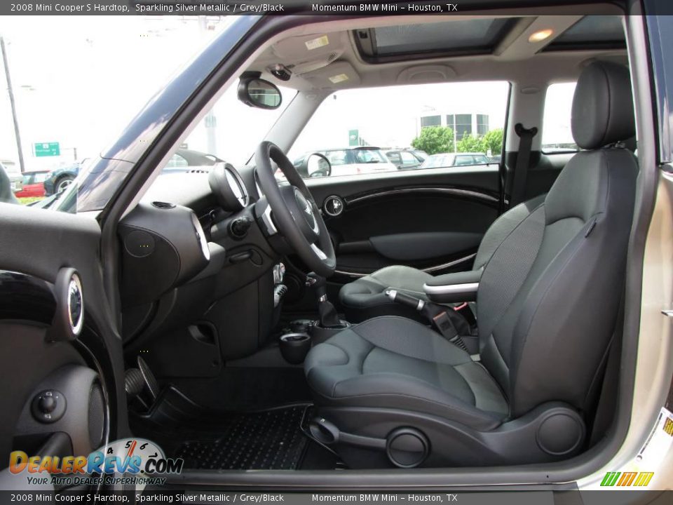 2008 Mini Cooper S Hardtop Sparkling Silver Metallic / Grey/Black Photo #17