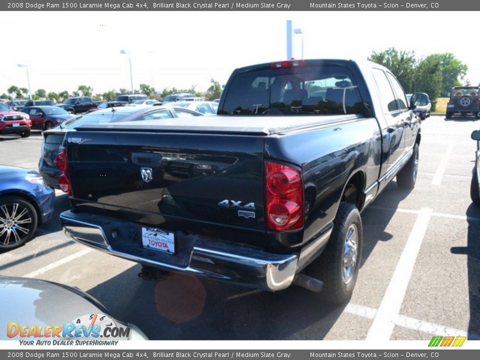 2008 Dodge Ram 1500 Laramie Mega Cab 4x4 Brilliant Black Crystal Pearl / Medium Slate Gray Photo #2