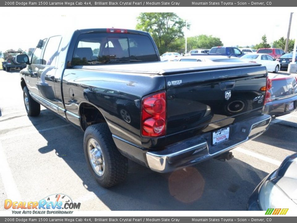 2008 Dodge Ram 1500 Laramie Mega Cab 4x4 Brilliant Black Crystal Pearl / Medium Slate Gray Photo #3