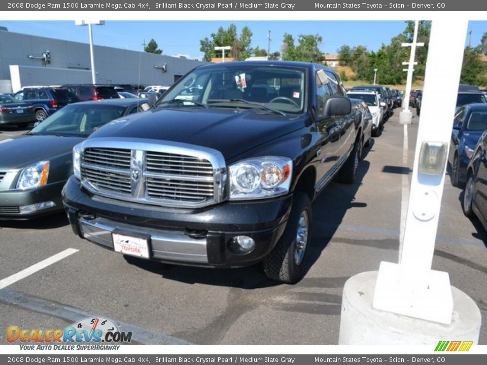 2008 Dodge Ram 1500 Laramie Mega Cab 4x4 Brilliant Black Crystal Pearl / Medium Slate Gray Photo #4